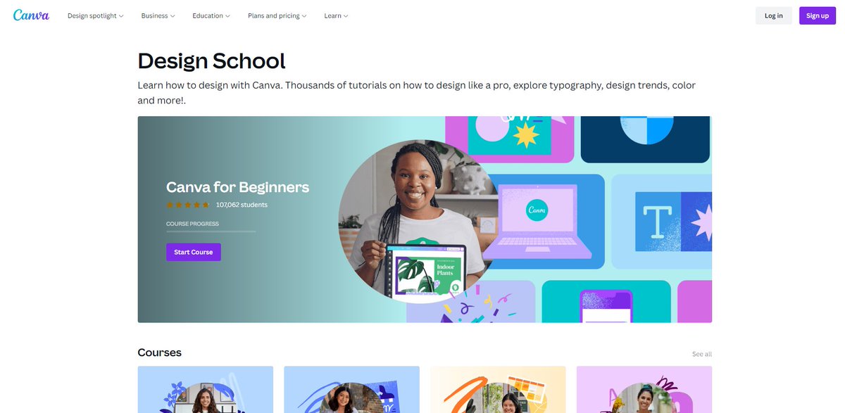 madzadev's tweet image. 3. Design School by Canva

Learn how to design with Canva. 

Thousands of tutorials on how to design like a pro, explore typography, design trends, color, and more!

👉 canva.com/designschool/