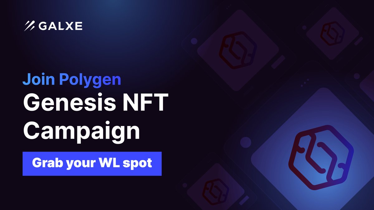 Dear PGENIANS,

Our first Genesis NFT Campaign with <a href="/Galxe/">Galxe</a> is live! 

Head over to the campaign from below and get a chance to be whitelisted for the upcoming 5 public raises!

galxe.com/Polygen/campai…