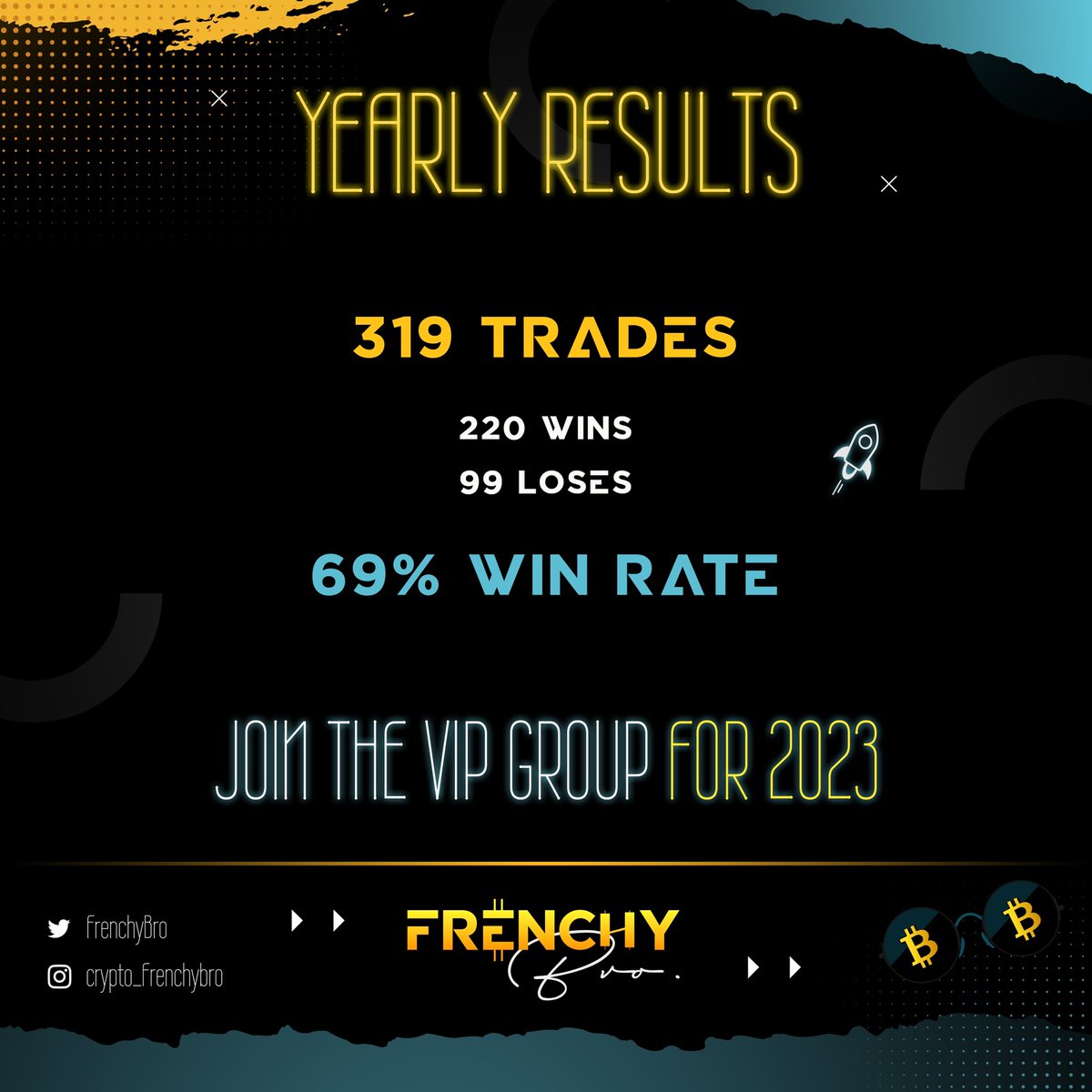 FrenchyBro's tweet photo. 🔥 VIP GROUP 2022- RESULTS🔥

We smashed this bear market all year long with our members 🚀

Join us in this new year objectifs:
- 10x our accounts
- Starting a new 1k - 10k challenge
- Loading on bags 
- Find the next gem 🔥

#cryptocurrencies #Bitcoin #eth https://t.co/EjuBcVMp7d