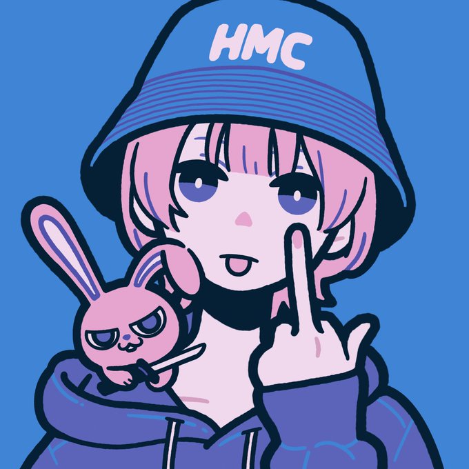 「blue eyes middle finger」 illustration images(Latest)