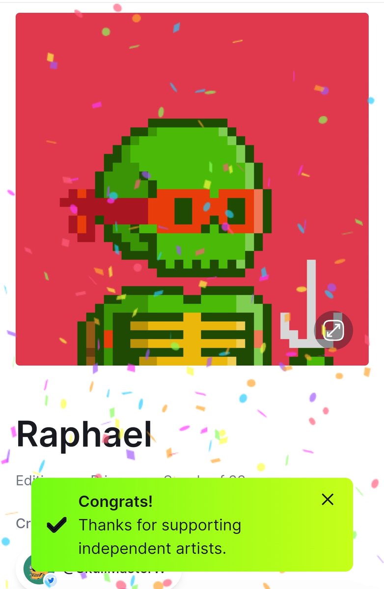 SkullShaman's tweet photo. I Just scooped a couple of Raphael from @onlyskullsnft 😍🎉 
For just 0.15 ◎

His Simple Skulls Pixel Collection is my favourite Pixel art out there among other collections he does! And they are Animated!

Check him out!
https://t.co/cHKJwyz0My

🔥🔥🔥🔥 https://t.co/2ndt06GtQn