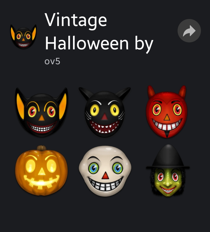 I compiled this 6 sticker pack for Signal App

Vintage Halloween by @dlanham and @Iconfactory 

Check it out.

signal.art/addstickers/#p…

#makeprivacystick