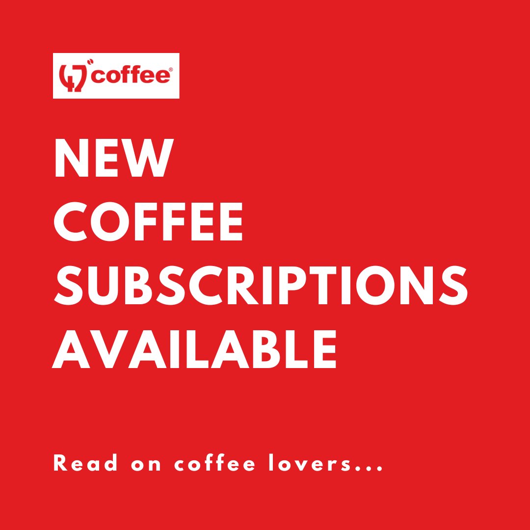 Coffee Subscriptions are Now Available

You asked...we listened! Our new coffee subscriptions are now on our website - 47degreescoffee.com/collections/su…

Order coffee your way delivered straight to your door. More subscriptions are being added so pop back regularly 👍

Aidy