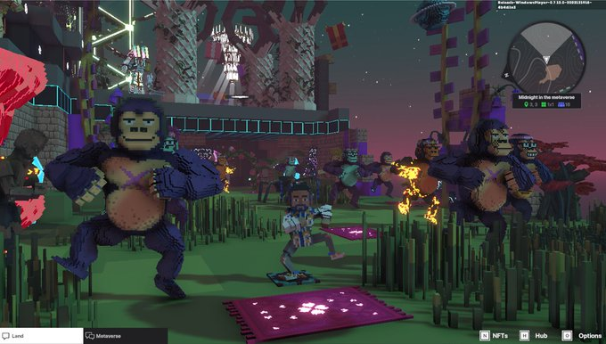 SchadenSolomon's tweet photo. @TheSandboxGame @steveaoki @TheOfficialA7X @suecothechild @ParisHilton @deadmau5 @blond_ish Celebrating the end of the year in @TheSandboxGame Metaverse! ✨🎇 https://t.co/b5nV5LqkMe