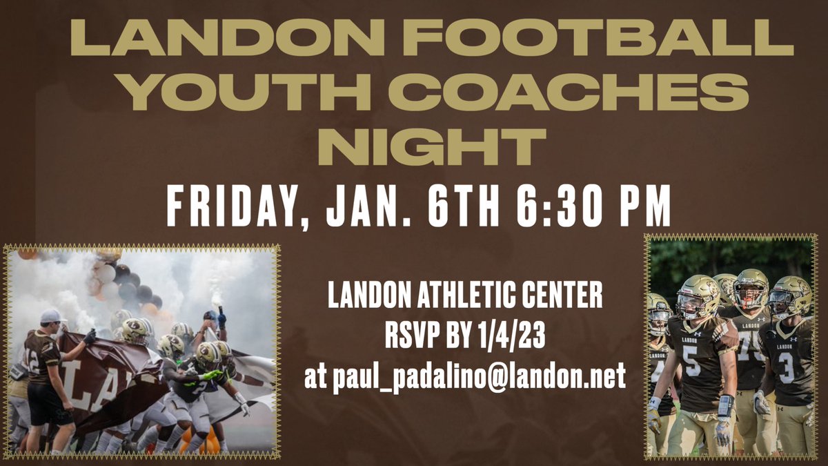 Looking forward to hosting the Youth Football Coaches in the DMV!