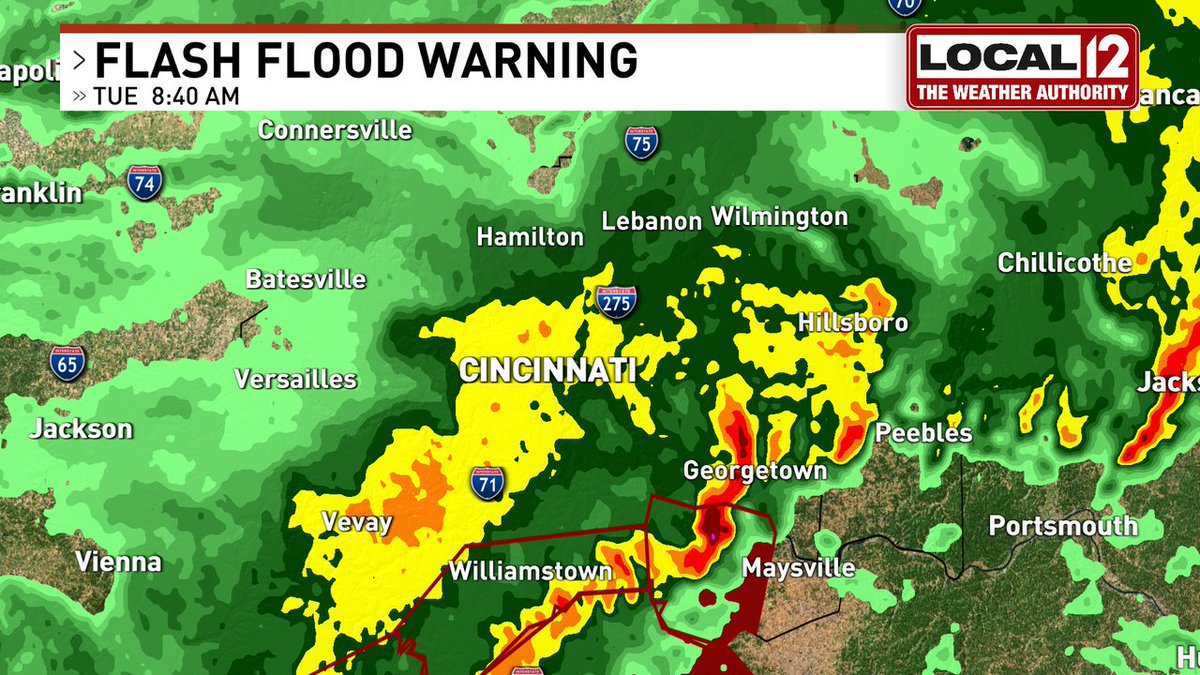 A Flash Flood WARNING has been issued for Grant, Pendleton, Owen until 1/03 10:45AM. NEVER drive across a flooded road! Please visit local12.com/weather for the latest radar and to download the Weather Authority App.