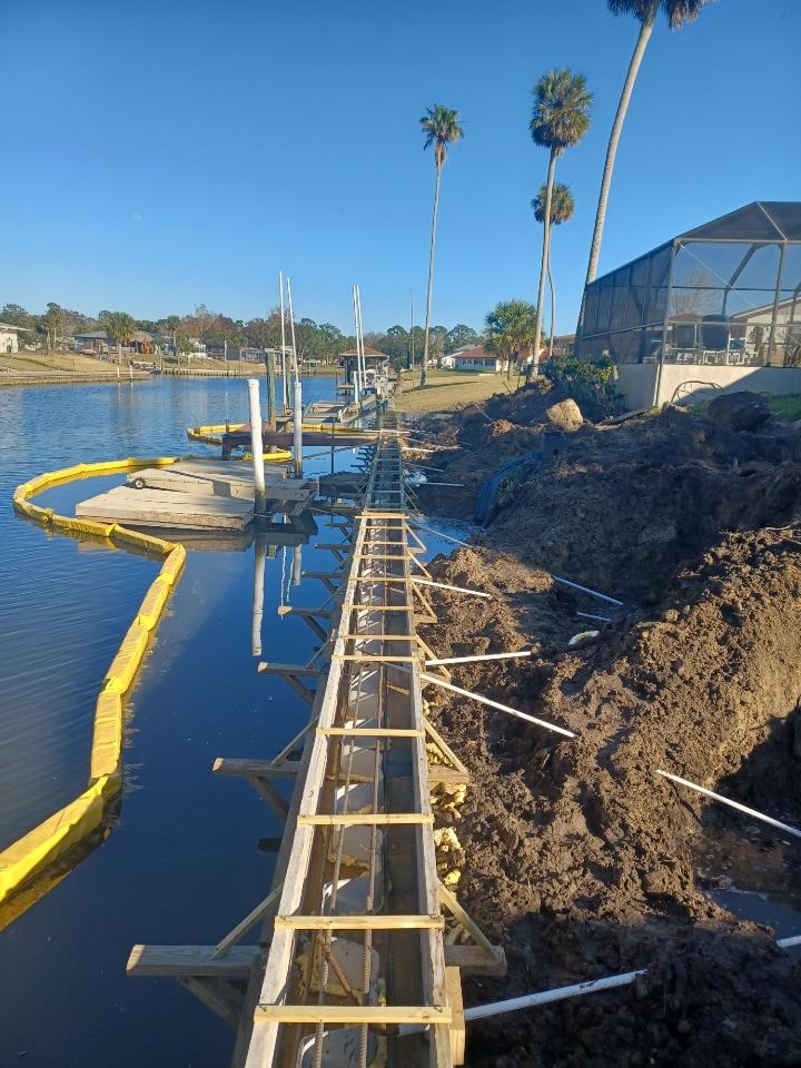 This new seawall we're building in the F Section of Palm Coast is ready for cement pour. Contact us for all your marine construction needs. (386) 246-7212 #palmcoast #marineconstruction