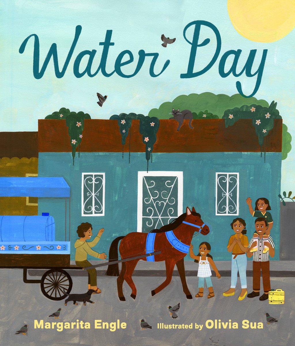 I love the beautiful @OliviaSua3 cover of my May, 2023 picture book, Water Day, about families in Cuba who don't have running water and have to wait for it to be delivered. @SimonKids @SSEdLib #PictureBook #Cubabook #LatineBook #poetry #StemBook