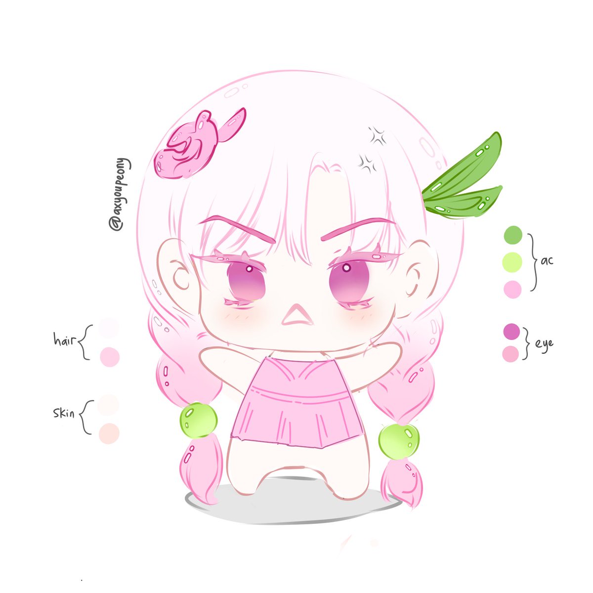 paintappyness's tweet photo. [✨Persona ver chibi✨]
Art pertama 2023, persona aku yang terinspirasi dari bunga peony soalnya aku suka peony, kayak username aku juga. 
Bisa bantu aku pilih warna rambutnya gak?? Ueueue bingung（人´∀`*）kalau ada saran lain juga bolee https://t.co/wuOyzdPFdO