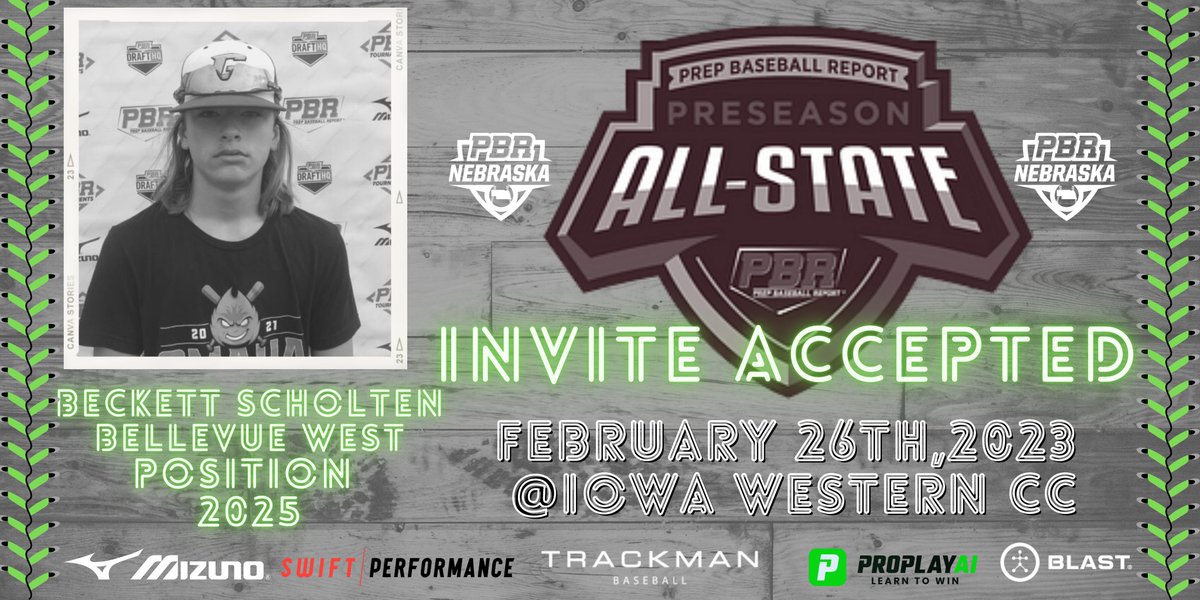 PrepBaseballNE's tweet photo. ⭐️PBR Nebraska Preseason All State⭐️

🎟️Invite Accepted🎟️

2025 Beckett Scholten @BScholtenn, Brownell Talbot

👤https://t.co/gIp9c4FwF6
#ShapetheState #BeSeen https://t.co/WYit3ZYZ1J