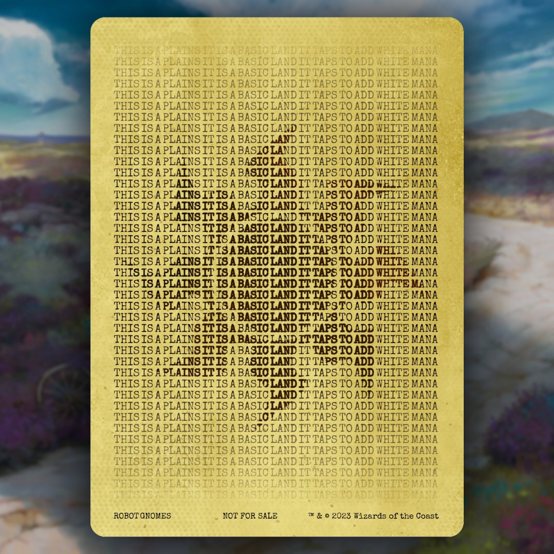 RobotGnomes's tweet image. Continuing the series with a Plains☀️ #Mtgproxy