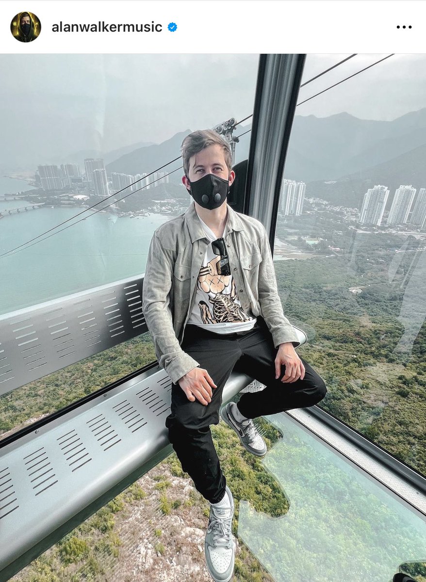 .<a href="/IAmAlanWalker/">Alan Walker</a> taking a ride at the Ngong Ping Crystal Cabin on his free day to enjoy the magnificent view of #HongKong ! <a href="/discoverhk/">Hong Kong</a>