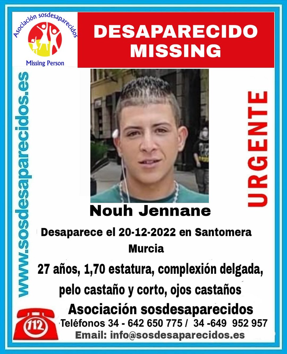 🆘 DESAPARECIDO
#desaparecido #sosdesaparecidos #Missing #España #Santomera #Murcia
