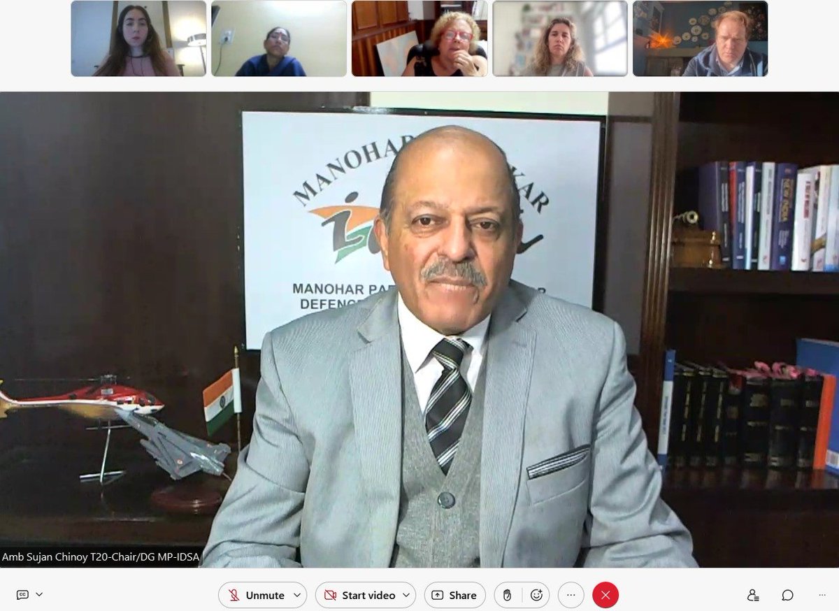 SujanChinoy's tweet photo. As joint lead Chair of TaskForce3 of @T20org @g20org it was useful to participate in 2nd virtual meeting organised by lead Chair Prof @Sachin_Chat @RIS_NewDelhi & attended by Co-Chairs from across the world.A range of ideas were floated on workstreams, side events &Policy Briefs https://t.co/jQrswhXfj2