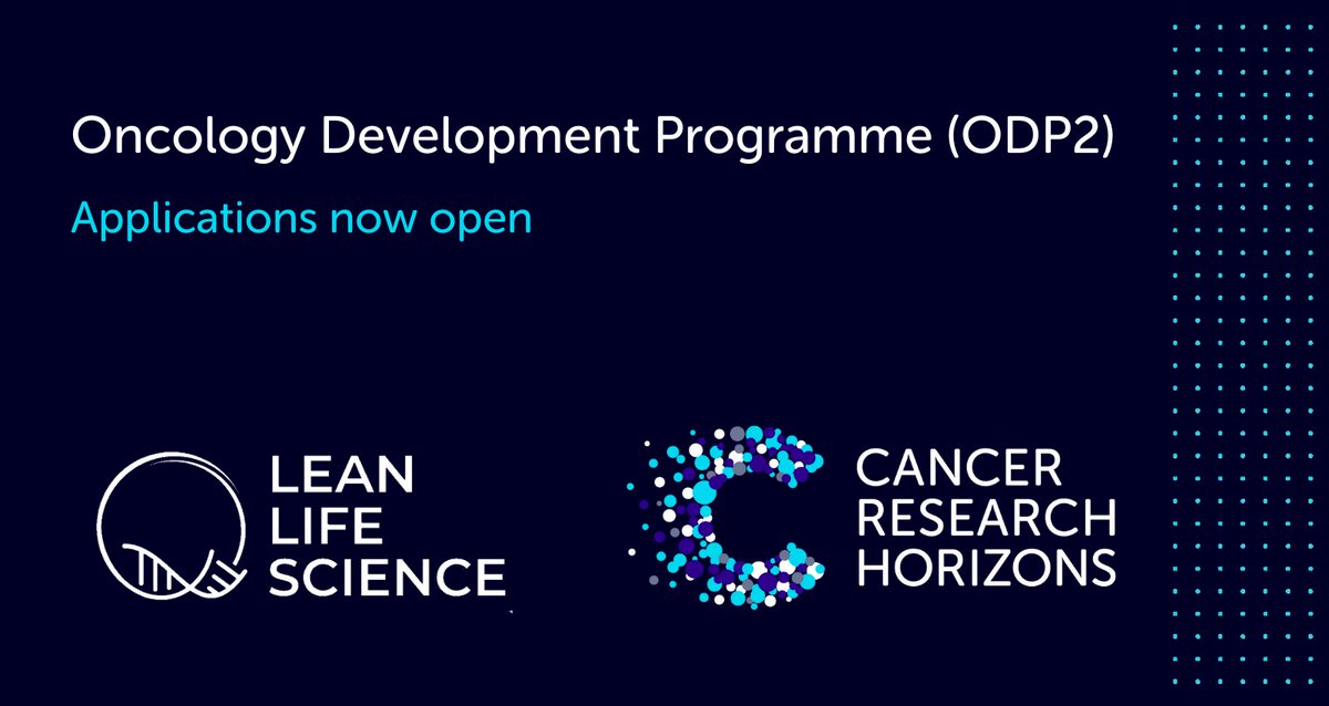 Applications are open for the Oncology Development Programme #ODP2 by <a href="/CR_Horizons/">Cancer Research Horizons</a> &amp; <a href="/LeanLifeScienc1/">LeanLifeScience</a>, designed to help accelerate high impact cancer innovations.

🧑‍🏫 Receive expert support
🧳 Create a business plan
🗣️ Learn pitch training &amp; lots more

👉 leanlifescience.com/apply