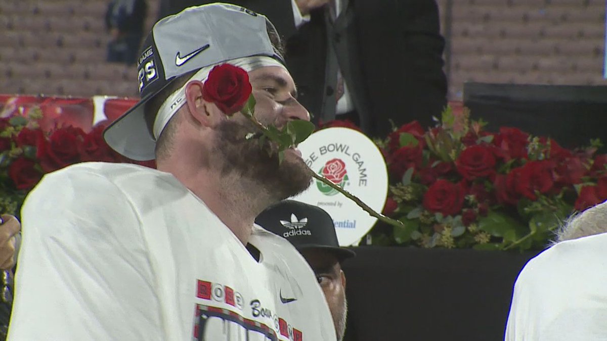 Cawley_TV's tweet photo. .@CVHS_Football's Charlie Katshir (@CKatshir) finishes his time as a Nittany Lion with a @rosebowlgame win. @CVSDeagles 🌹🏈 https://t.co/mXW1egfDIg https://t.co/i9uEfPnlpi