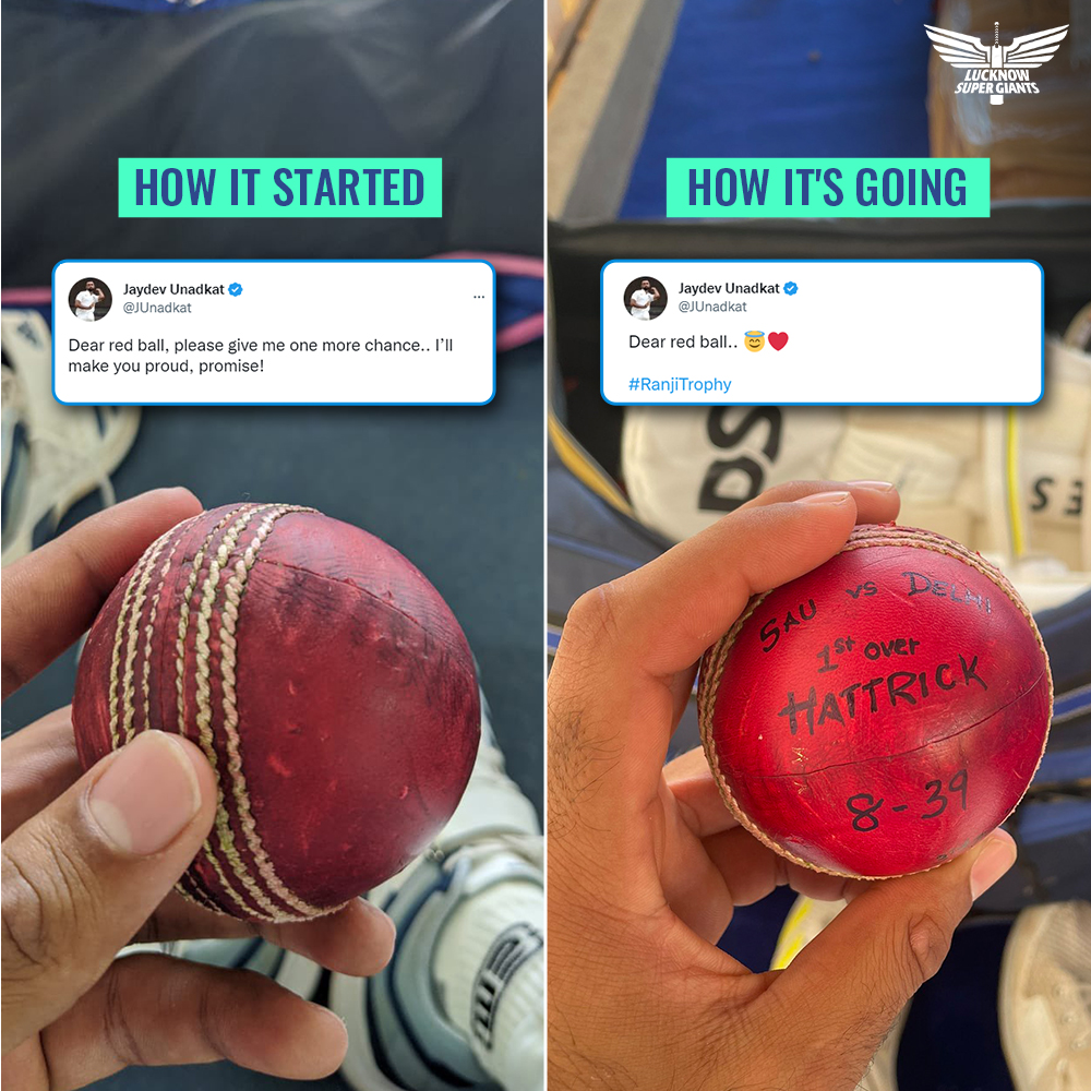 LucknowIPL's tweet image. Whoever's writing this script.. 🥹🤌

#JaydevUnadkat | #RanjiTrophy | #LucknowSuperGiants