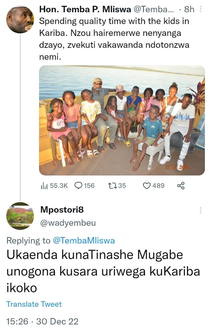 TembaMliswa's tweet photo. Vese ndevangu there is no need for Tinashe Mugabe. Vamwe vanopotsa isu hatipotse. Ngwarira kuti vako ndevangu futi 😂😂 @wadyembeu https://t.co/gYFn4AYfU7