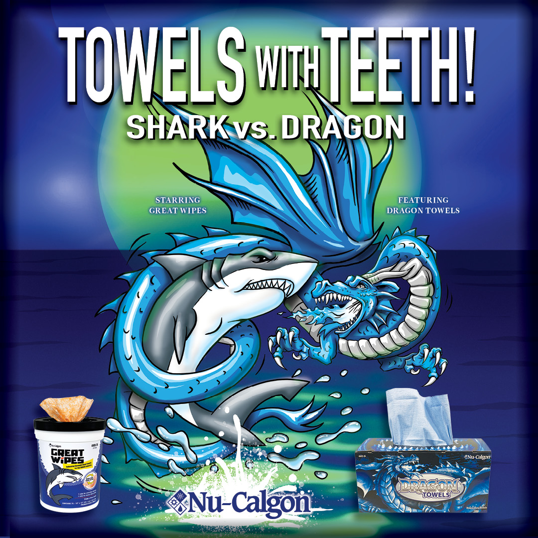 Nu-Calgon doesn't make towels for wimps. #nucalgon #thebrandyoutrust #greatwipes #dragontowels