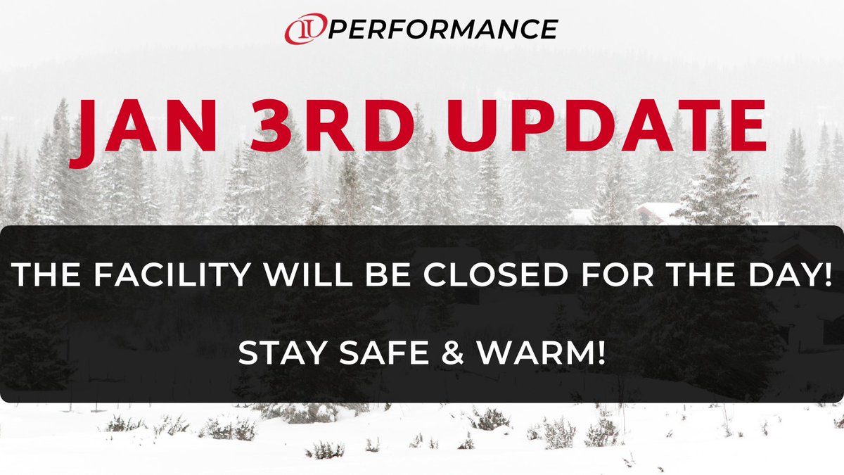 We are CLOSED due to weather conditions! 

Check back for an update for tomorrow's schedule.
