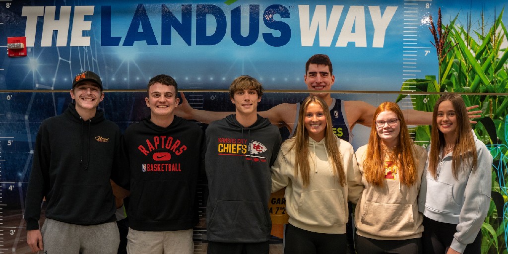 LandusAg's tweet photo. It was an honor to host the @AHS_Trojans boys & girls basketball teams at the @iawolves to cheer on one of their own- Atlantic native @RyanHawkins8 from the @Raptors905!
Thanks to all who made this night of basketball & community possible!
#TheLandusWay #TrojanPride #ATLHoops https://t.co/LtvyLHqM0M