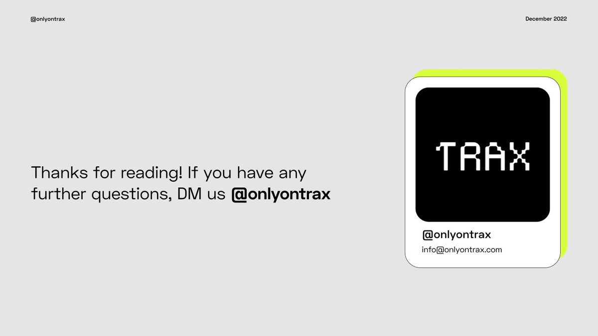 trax_so's tweet photo. Sounds good? π
TRAX is now accepting Early Bird sign-ups for fans & artists.
If you're an artist, send us a DM and we'll explain more about the onboarding process
It's time to rebuild the music industry.
βΆοΈhttps://t.co/VJCr0p7akN
#BuiltFromTheSoundUp https://t.co/5QGej4G8bt