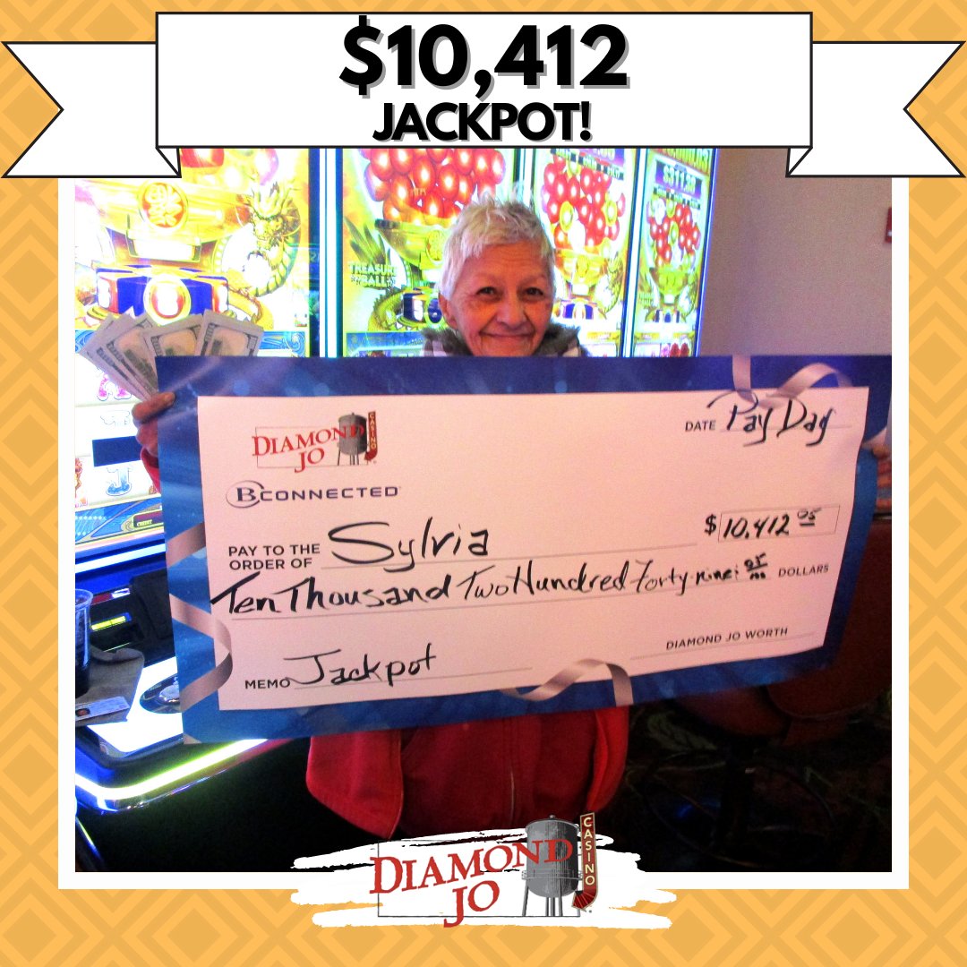 That&#39;s a beaut! &#128176; Sylvia recently celebrated a $10,412 jackpot while spinning the Treasure Ball - Nouveau Beauties slot machine at Diamond Jo Casino. Thanks for playing, Sylvia!