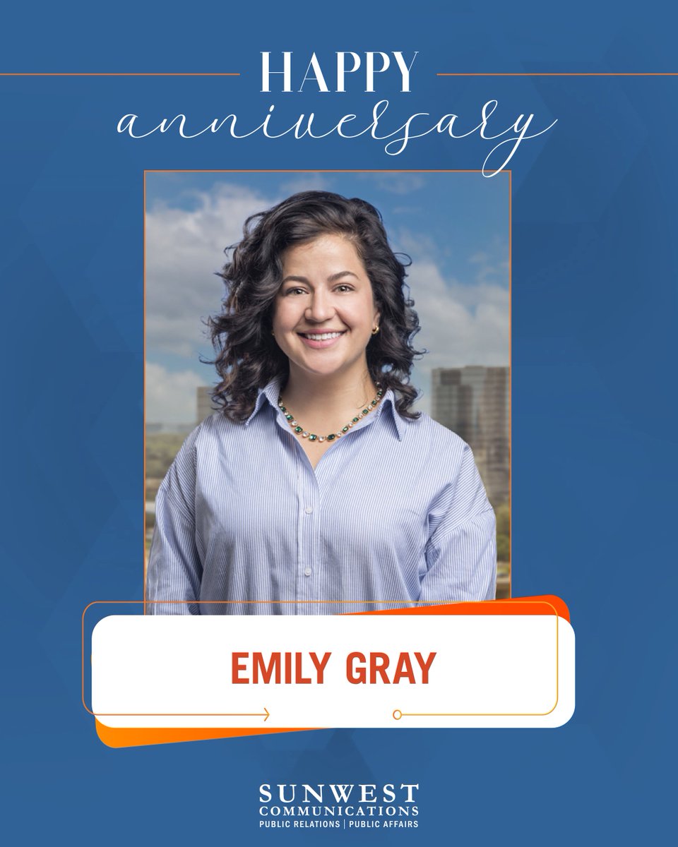 Shoutout to our San Antonio team member, Emily Gray, on her first #SunwestPR work anniversary today!