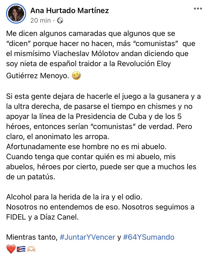 Ana_Hurtado86's tweet photo. Ah bueno ! 🤣❤️🫶🏻
Con Díaz Canel, Gerardo, los Héroes y el pueblo que suma hasta que se seque el Malecón. https://t.co/YehCJvbWpe