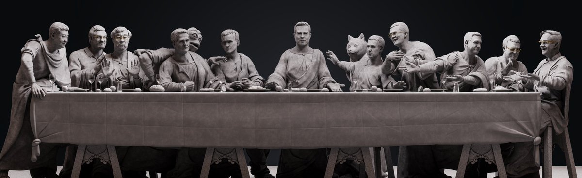 StripesArts's tweet image. The Real GM !

Builders of web3 is now live on
@SuperRare x @ArtifactDotArt 

Satirical piece that showing big names that affected crypto industry in different ways. All of them are here, at one table, on their last supper.

P.s. It will be showcased on @NFT_NYC 

link below