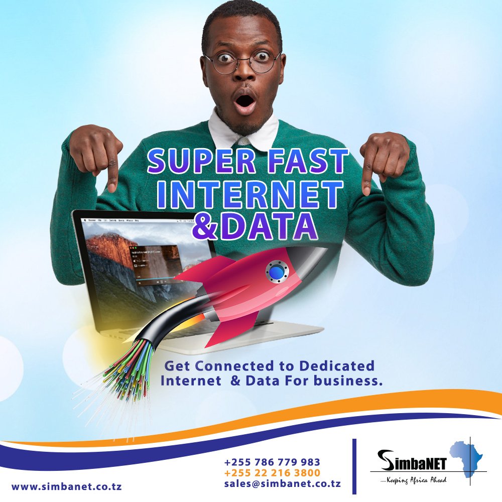 simbanettz's tweet photo. Do you need high speed INTERNET connection at your home or work place? Are you a Service Provider in need of high speed INTERNET? Well, look no further. SimbaNET provides high speed INTERNET with unlimited bandwidth at affordable prices.
#simbaNET #dedicatedinternet #tanzania https://t.co/ZhVJaYHrRq