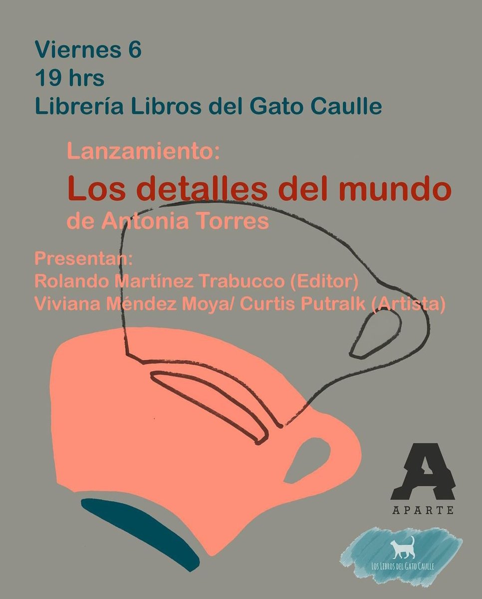 ⚡ Amigues de #Valdivia 🌿

Este sábado presentaremos el nuevo libro de Antonia Torres en la librería Gato Caulle 😺

¡Les esperamos!