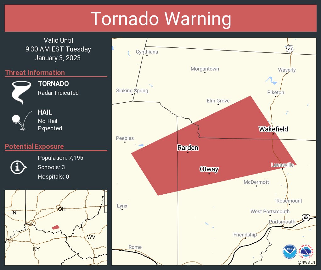 NWS Tornado on Twitter "Tornado Warning continues for Rarden OH, Otway
