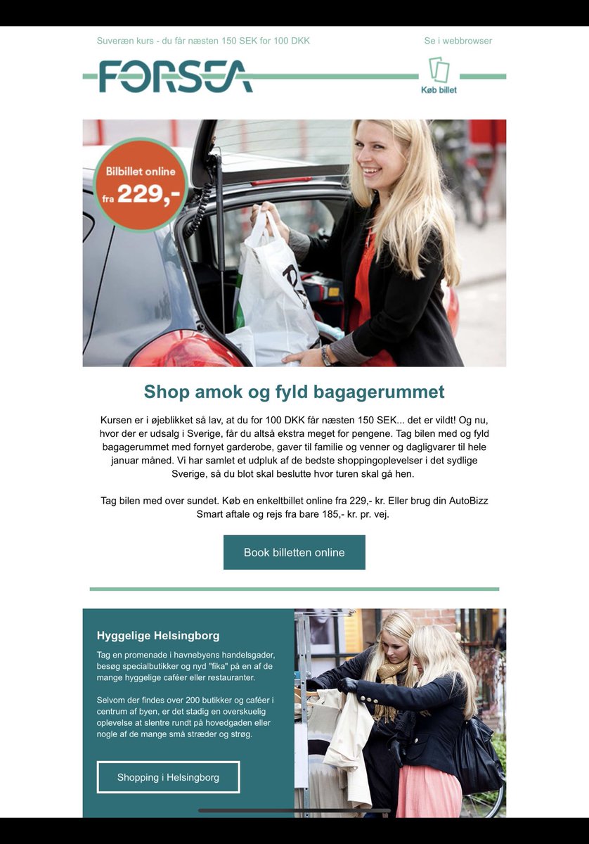 PehrW's tweet photo. Danish ad encouraging Danes to ”shop amok” in Sweden to profit from weak Swedish Krona. Sweden should join the Euro area…. https://t.co/D85Z05Rn1I