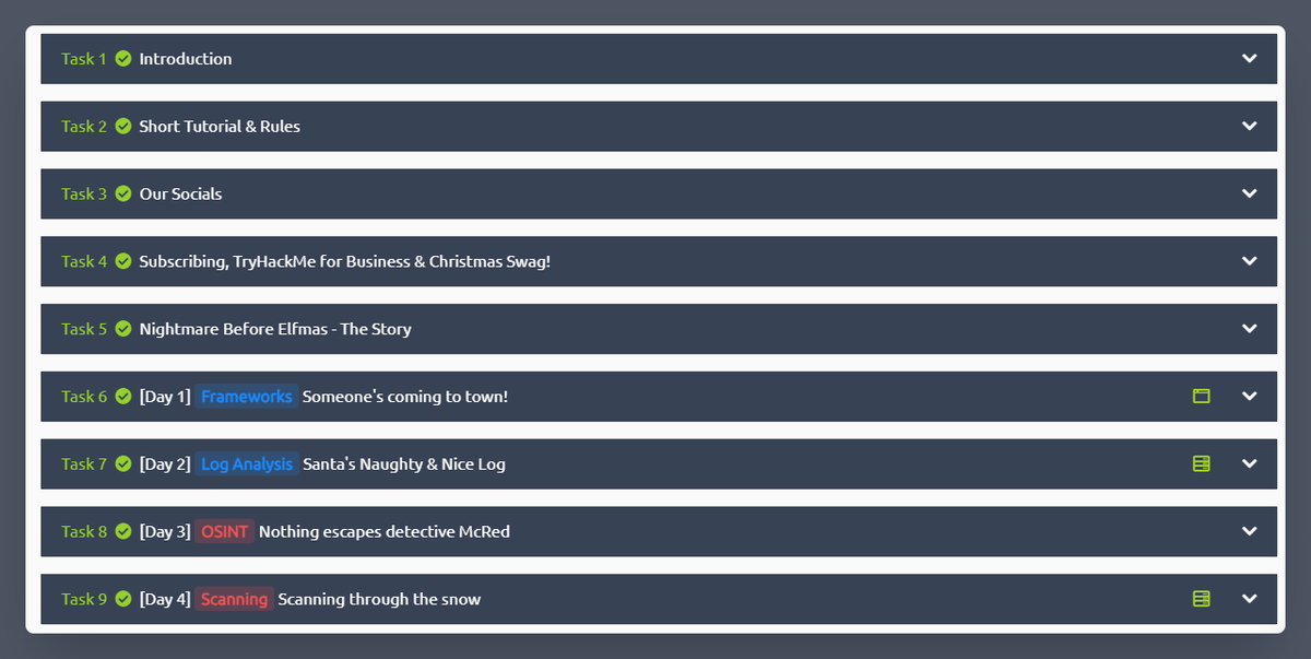 tenocijam's tweet image. ✅ Completed Day 4 of #AdventOfCyber 2022 from @RealTryHackMe

Learnt about different Scanning techniques and tools:
• Network Scanning
• Port Scanning
• Vulnerability Scanning
• Nmap
• Nikto

#adventofcyber2022 #cybersecurity #hacking #infosec  #learninginpublic #tryhackme