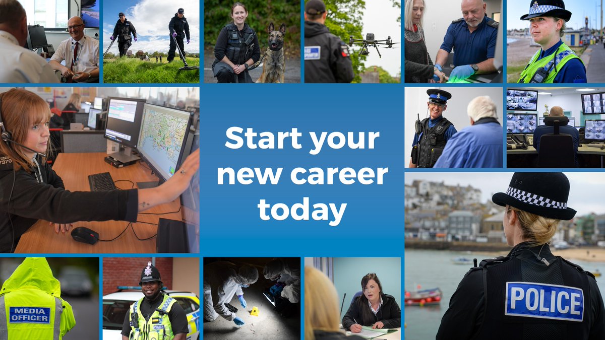 DC_Police's tweet photo. We’re hiring!

It’s the start of a new year so why not consider applying for new job with Devon &amp; Cornwall Police! 

Apply now and help make a difference in your community. 

To find out more and see all the available opportunities go to https://t.co/n90oNCpdon https://t.co/0yDe08ybF8