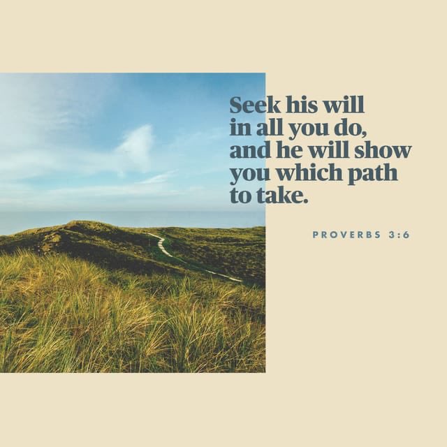 Morning Meditation: a great reminder to seek after the Lord in every decision. #morningmeditation #seekHim bible.com/bible/59/pro.3…