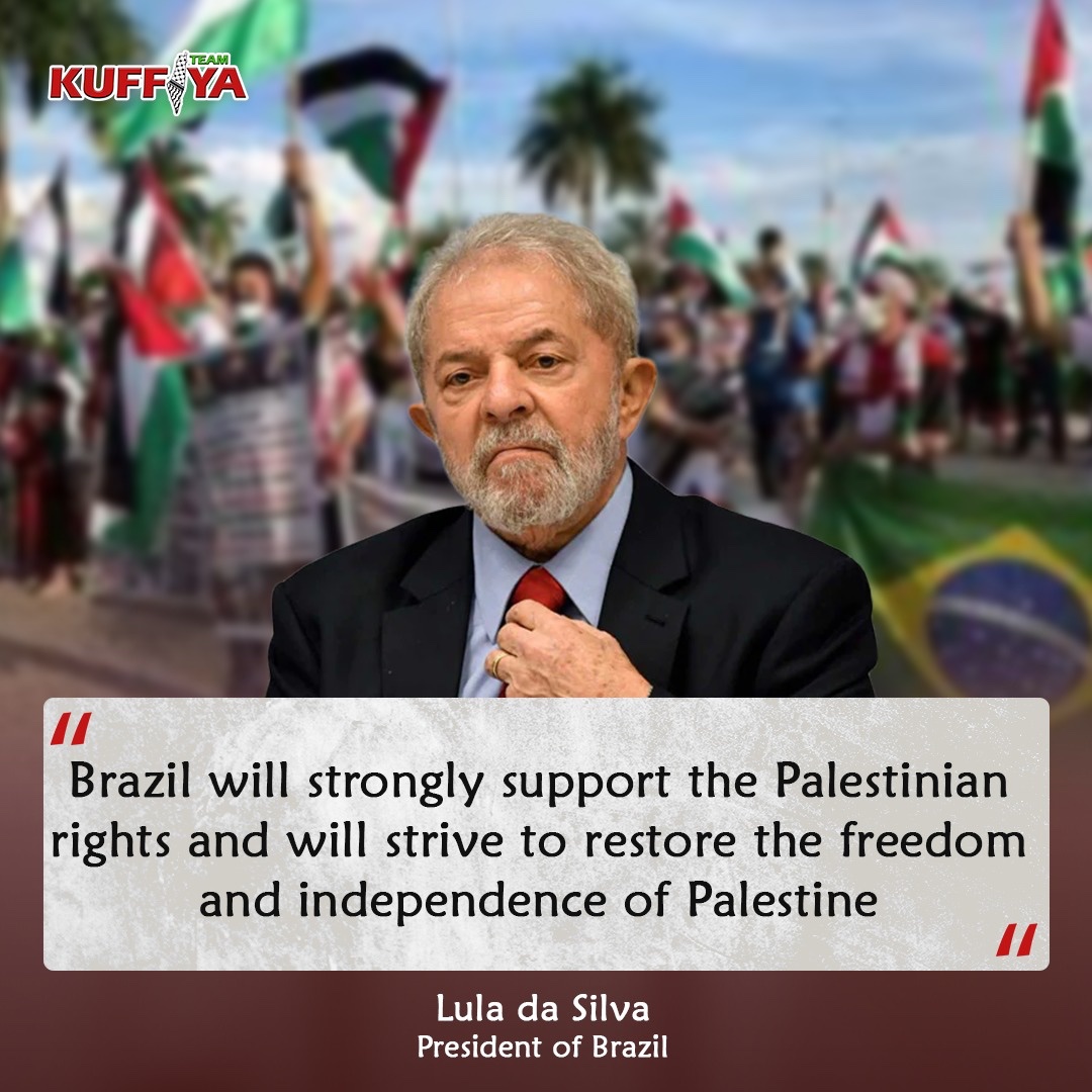 gazabehindscens's tweet photo. President of Brazil, Lula da Silva, said that his country will strongly defend and support the Palestinian rights during his inauguration ceremony two days ago. https://t.co/8frPWlQpIQ