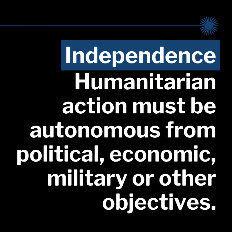 UNOCHA's tweet photo. Adhering to the Humanitarian Principles is essential for effective humanitarian action.

👉 Swipe to learn 👉
