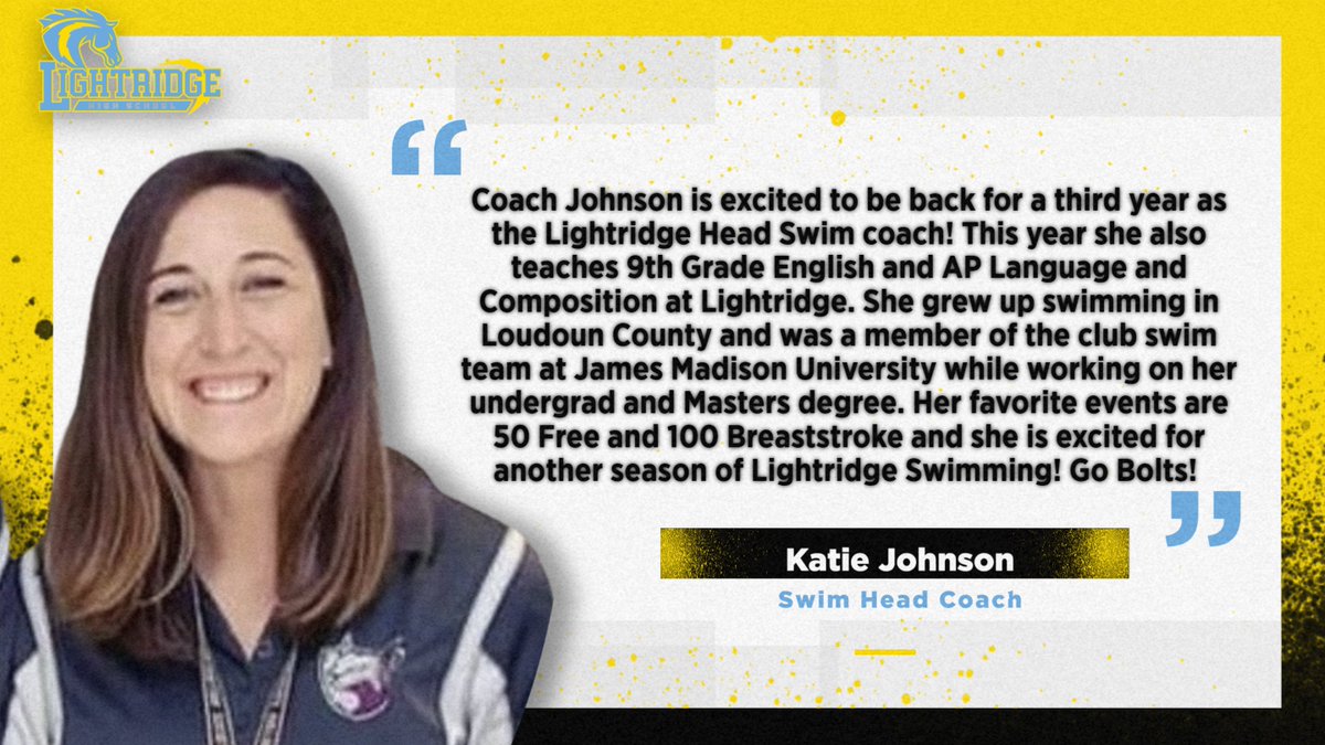 LightridgeHS_AD's tweet photo. Swim Head Coach: Katie Johnson https://t.co/i2ZUGutl26
