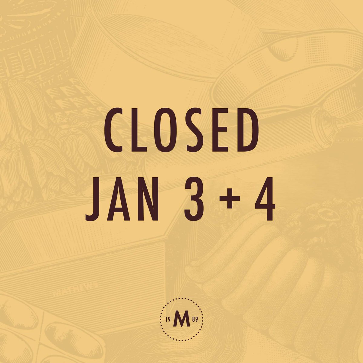 Mildred (@mildredstemple) on Twitter photo A friendly reminder that Mildred's is closed January 3 + 4 for some well deserved R&R! Thank you to everyone who spent their holidays with us ❤️ We'll be back to our regular schedule on the 5th. See you then! #GETBRUNCHD A friendly reminder that Mildred's is closed January 3 + 4 for some well deserved R&R! Thank you to everyone who spent their holidays with us ❤️ We'll be back to our regular schedule on the 5th. See you then! #GETBRUNCHD