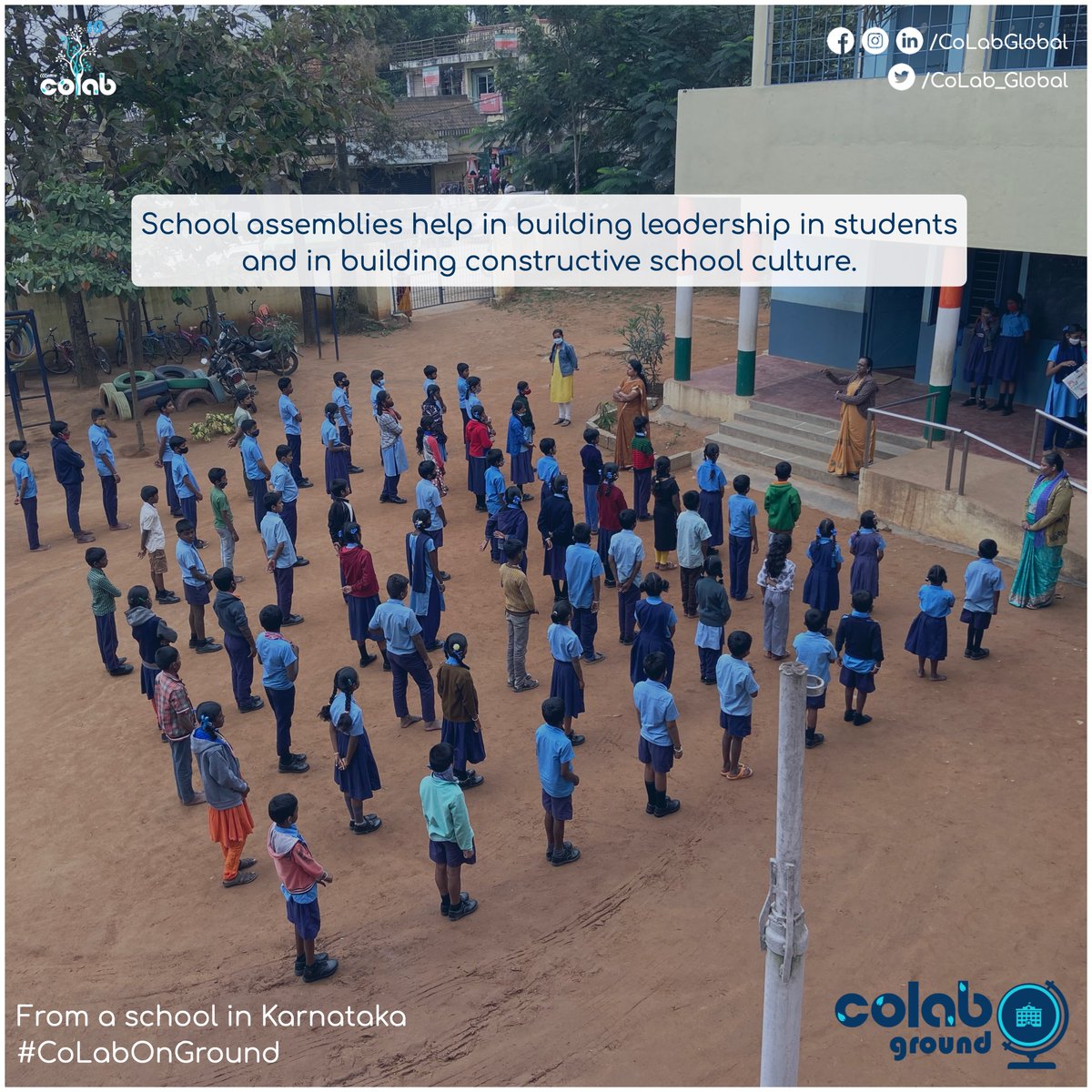 CoLab_Global's tweet photo. What do you think of school assemblies ? Are there any alternate ways of conducting school assemblies ? 

#CoLabGlobal
#CoLabOnGround https://t.co/ApAcJjEsT6