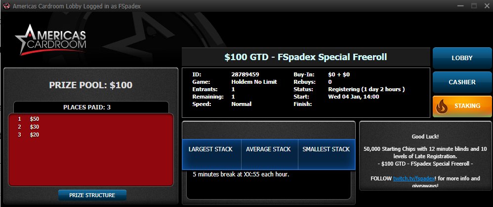 🎉SORTEO/GIVEAWAY🥳
💸25 USD💸
1⃣RT + ♥️
2⃣FOLLOW
twitch.tv/fspadex
<a href="/FSpadexx/">Facu Gallo</a>
 instagram.com/fspadex
3⃣TAG 1 persona
4⃣ACR USER

🎄2 x 100 usd free por semana!!!🎅
Mañana 4/1 arrancamos el primero en twitch!

FREEROLL 100 USD!
Miércoles y Viernes 12 ET 🌎 14 🇦🇷
Wed/Fri