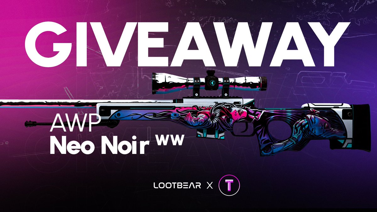 🔥 CS:GO GIVEAWAY 🔥

🎁 AWP | Neo-Noir ($30)

➡️ TO ENTER:

✅ Follow me &amp; <a href="/appLootBear/">Lootbear</a>
✅ Retweet
✅ Tag your friends

🗓️ Giveaway ends in 5 days!

#CSGO #CSGOGiveaway