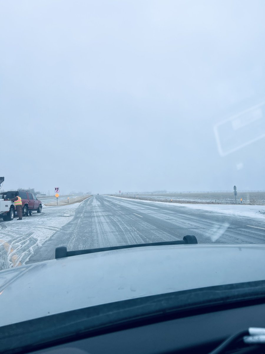 Clean up stages of a crash at Highway 30 &amp; County Road 1 west of North Bend. Highway 30 from Fremont west are slush covered and slick, use caution if you have to venture out. Please slow down and move over for Emergency vehicles, couple close calls already 😰 <a href="/DodgeCosoNE/">Dodge County SO NE</a>