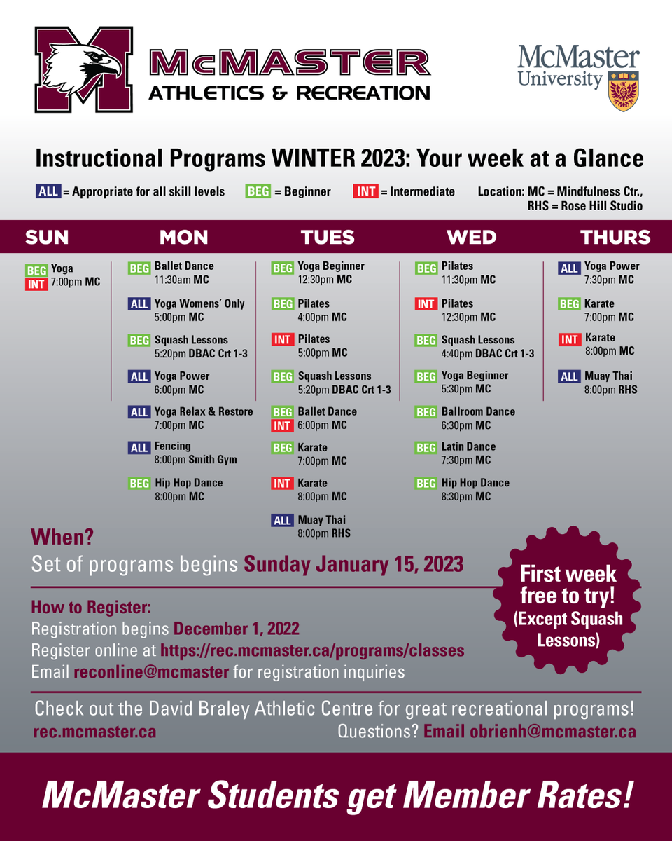 McMaster Recreation tweet media