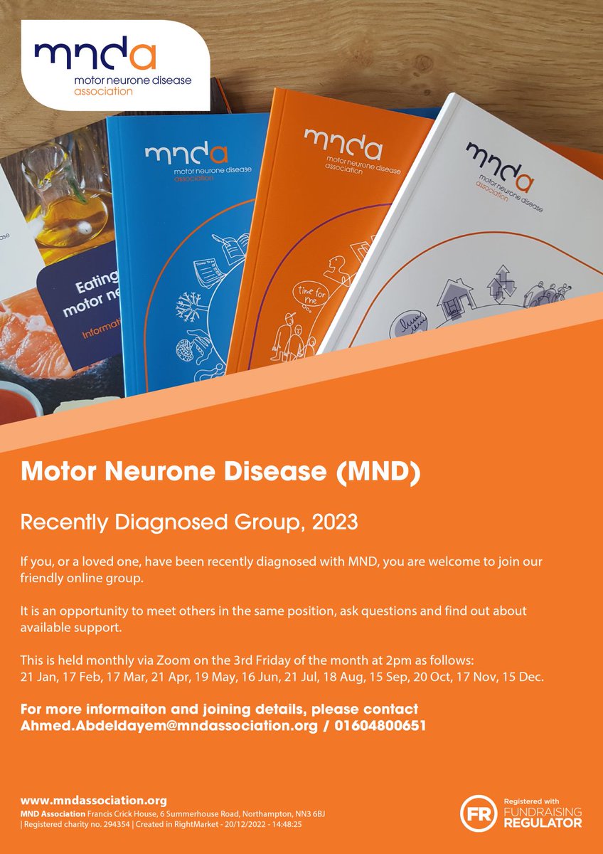 Here are details of our upcoming, online support groups #MND
