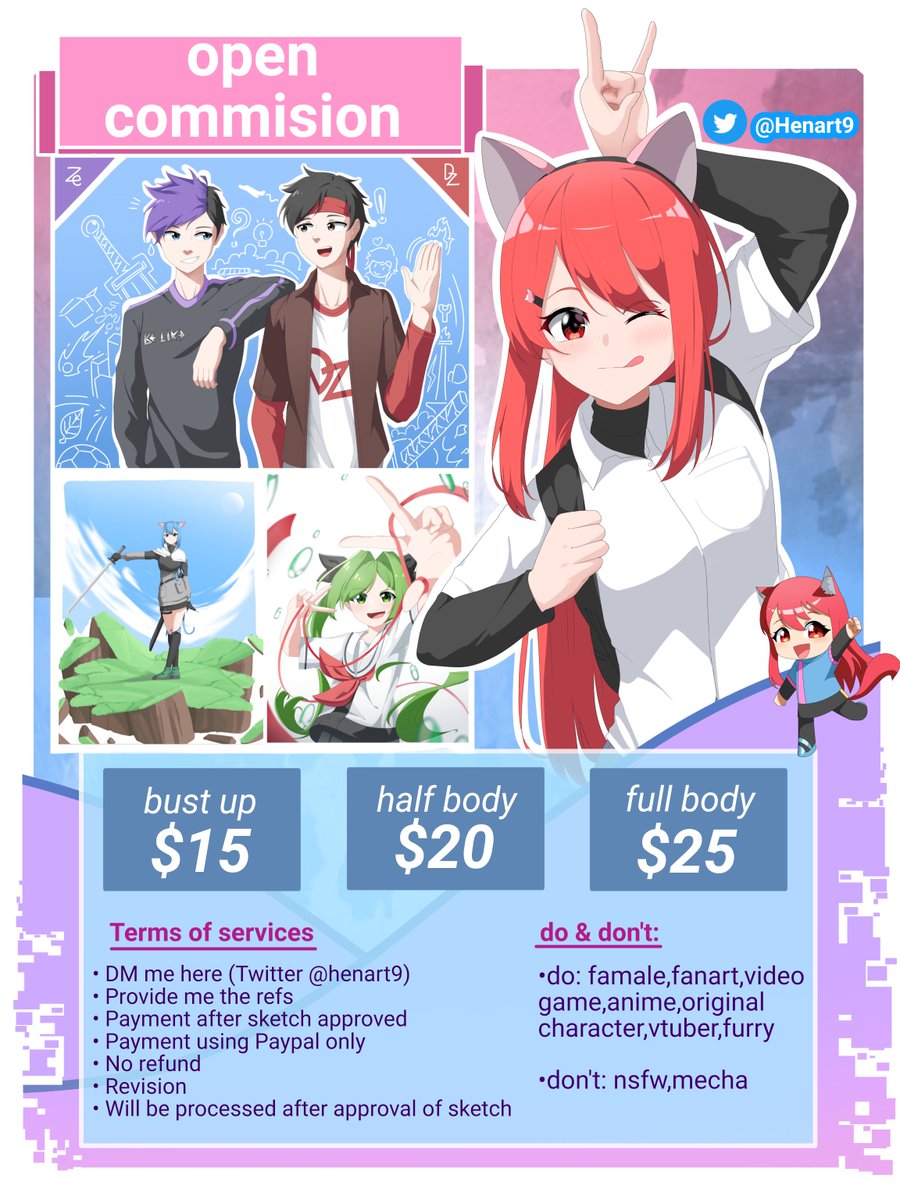 Henart9's tweet photo. (RETWEETS WILL HELP TREMENDOUSLY)
.
Hello, I will open a commission
if you are interested, feel free to send me a message, thank you.

#Commission #CommissionlsOpen #OpenCommission #ArtCommission https://t.co/PlA4WEsRHx