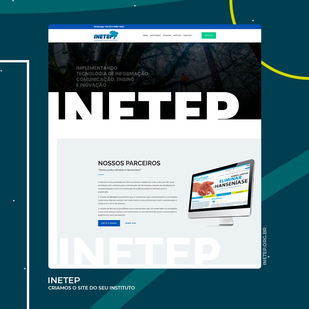 LinkNacional's tweet image. Finalizamos a criação do site e da plataforma de doação do INETEP, que  trabalha já há 18 anos, desenvolvendo projetos no ramo educacional, no campo da pesquisa e tecnologia da informação , segurança, saúde, meio ambiente e cultura.

#wordpress #paraquemdoar #divibuilder