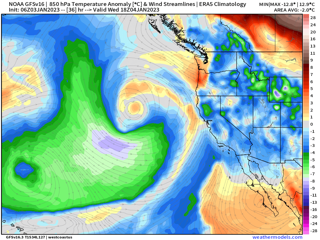 RyanWeather's tweet photo. 📈Circulation of massive Super #BombCyclone pulls Siberian/Arctic air behind the cold front.  

Ahead of storm center is a vigorous atmospheric river 🌧 leading to floods

🌀 Hurricane force winds extend over a huge area.  

Extreme coastal impacts expected. https://t.co/zuwXBQF6a2